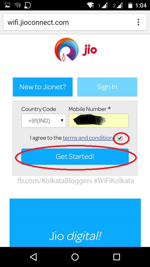 Sign up Kolkata Wifi Reliance Jio